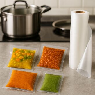 Rolka do pakowania próżniowego 15 × 600 cm – folia moletowana PA/PE, do żywności, sous-vide. - 7