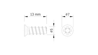 Eurowkręt stożkowy 5,0×13 mm – opakowanie 100 sztuk. - 3