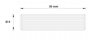 Kołek meblowy drewniany ryflowany 6×30 mm —  łącznik montażowy. - 6
