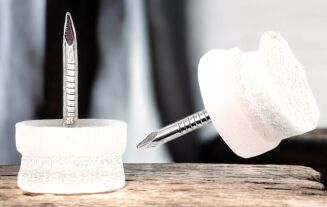 Ślizg pojedynczy z gwoździem i filcem, biały. - 3