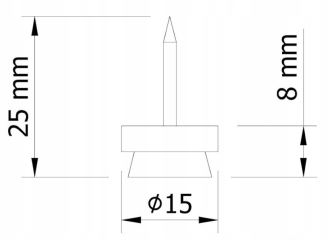 Ślizg pojedynczy z gwoździem i filcem, biały. - 4
