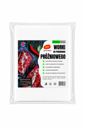 Worki próżniowe moletowane 20×30 cm – 50 szt., PA/PE, do pakowania i sous-vide.
