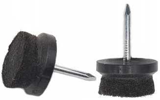 Ślizg pojedynczy z gwoździem i filcem, czarny. - 2