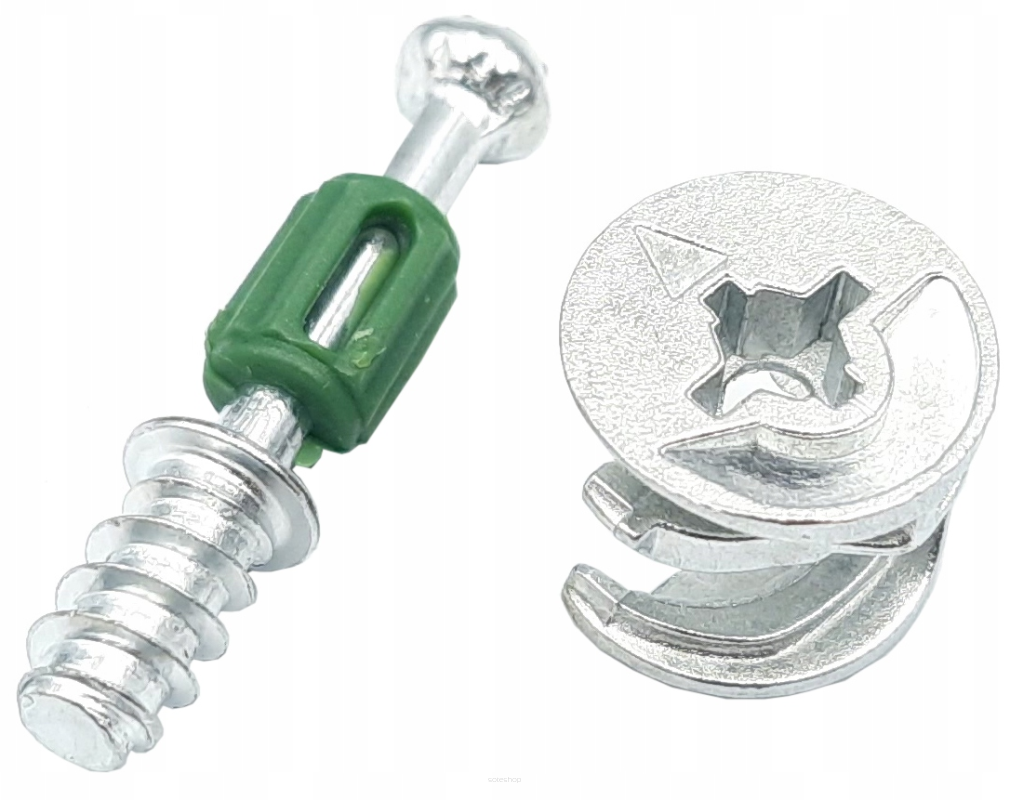 Złącze meblowe mimośrodowe 24 mm – zaczep euro do płyty 18 mm.