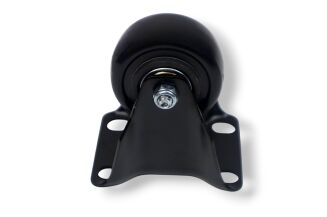 Kółko meblowe stałe Ø 50 mm — gumowane, czarne, podstawa 54 × 70 mm. - 3