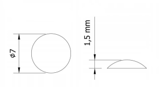 Odbojnik meblowy silikonowy samoprzylepny  7 × 1,5 mm. - 4
