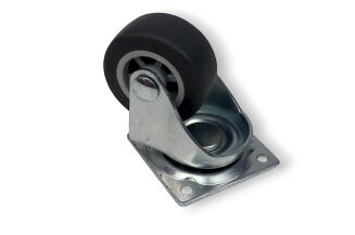 Rolka meblowa gumowana obrotowa Ø40 mm, z płytką montażową 42 x 42 mm. - 5