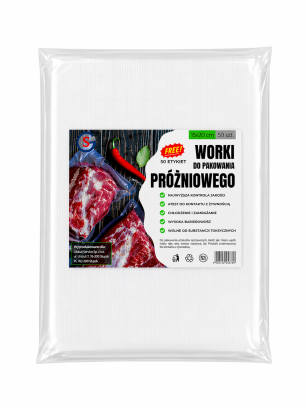 Worki próżniowe moletowane 15×20 cm – 50 szt., PA/PE, do pakowania i sous-vide.
