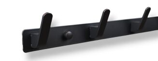 Wieszak ścienny loft czarny aluminiowy z 5 haczykami — uniwersalny montaż. - 3
