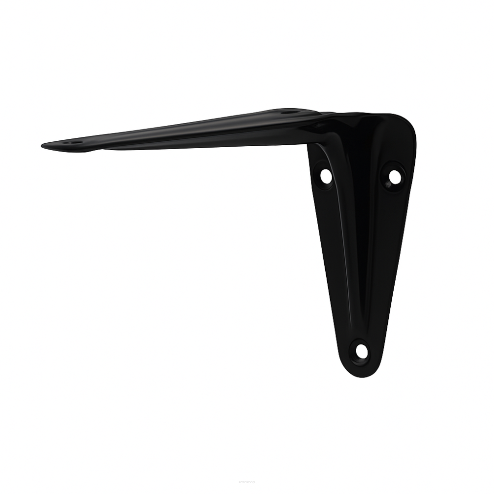 Wspornik stalowy do półek LOFT 75 × 100 mm – czarny.