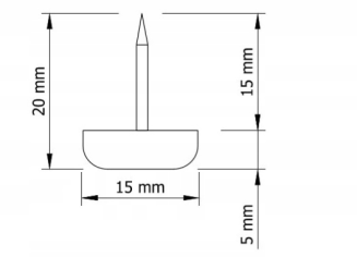 Ślizg pojedynczy z gwoździem, czarny. - 4