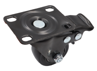 Kółko obrotowe z hamulcem łożyskowane Ø 40 mm – guma, podstawa 43 × 60 mm. - 2