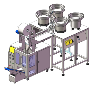 Maszyna, automat pakujący z 4 podajnikami + dorzut ręczny z wagonikami - 3