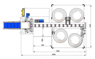 Maszyna, automat pakujący z 4 podajnikami + dorzut ręczny z wagonikami - 5
