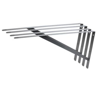 Wspornik półki srebrny 500 x 300 x 25 mm, stalowy uchwyt z wzmocnieniem. - 5