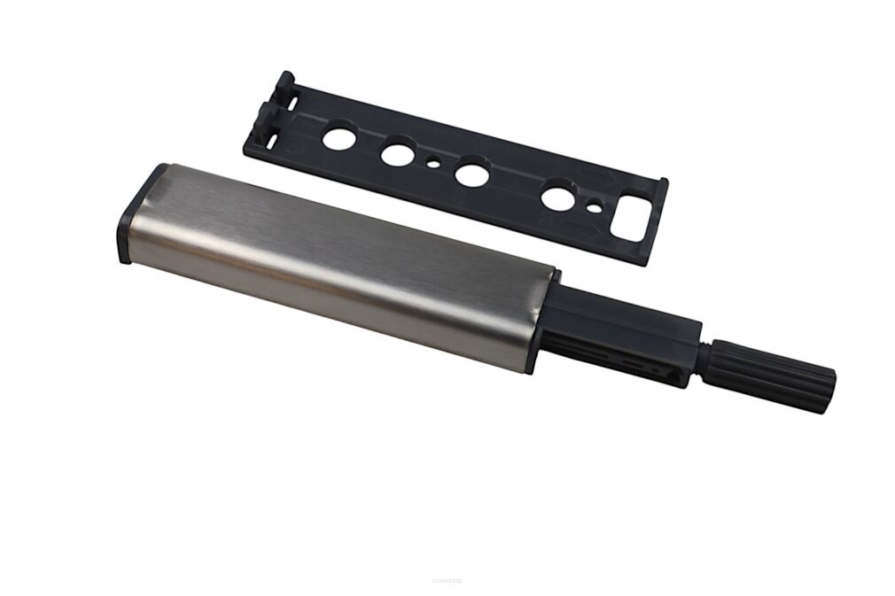 Odbojnik GTV PUSH TO OPEN z końcówką kauczukową, w metalowej obudowie.