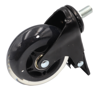 Kółko obrotowe Ø 75 mm kauczukowe z hamulcem i trzpieniem montażowym M10 × 15 mm. - 4
