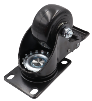 Zestaw 8 kółek obrotowych Ø 65 mm z hamulcem – gumowane, łożyskowane, podstawa 63 × 94 mm. - 4