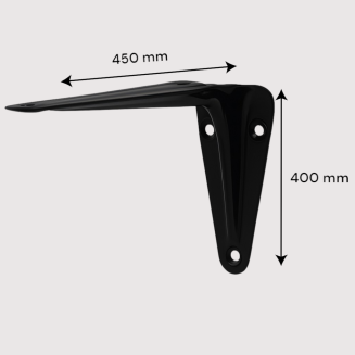 Wspornik stalowy do półek LOFT 400 × 450 mm – czarny. - 8