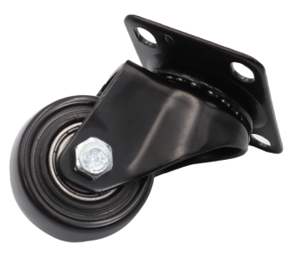 Kółko obrotowe łożyskowane Ø 40 mm z gumą – podstawa 43 × 60 mm. - 4